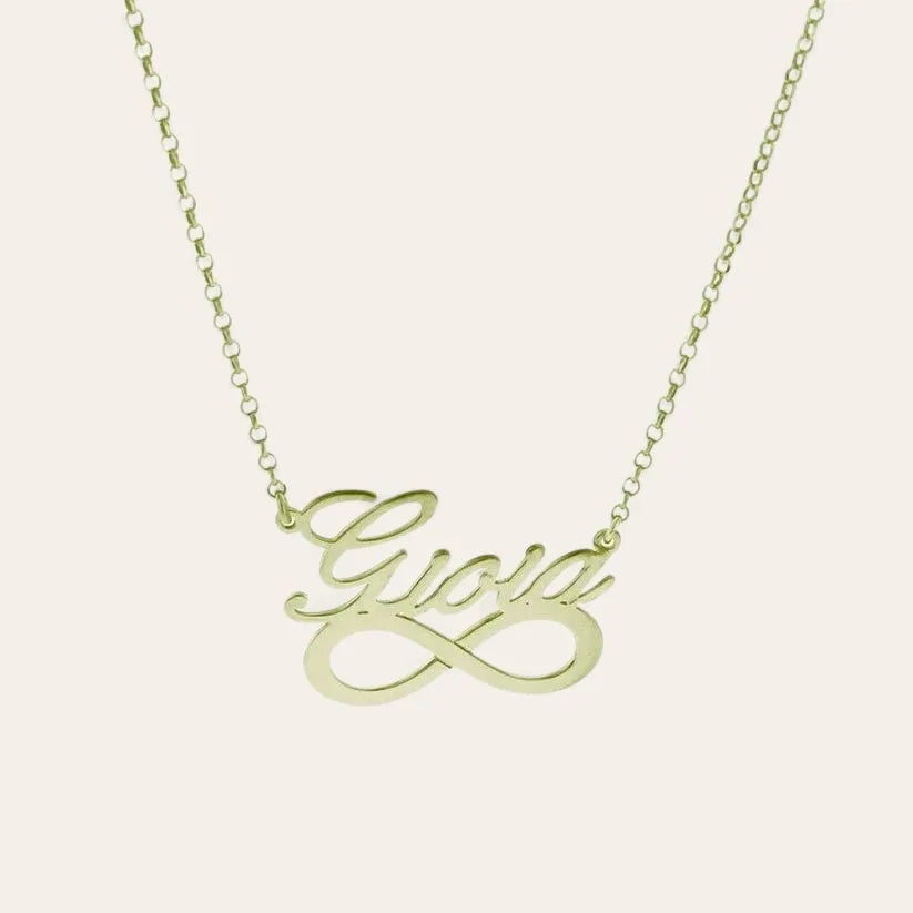 Collana con nome in argento 925 con simbolo infinito