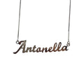 Collana con nome personalizzabile in oro bianco 18 carati e diamante misura 50 cm
