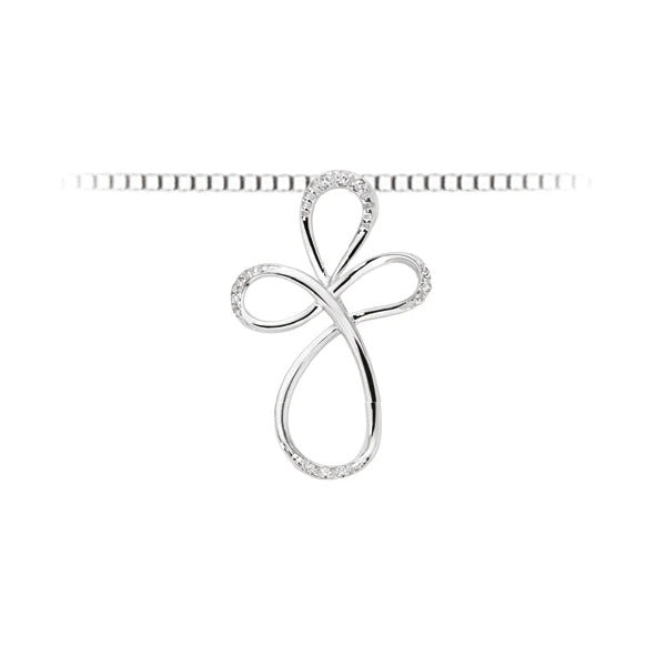 Collana con pendente croce in oro e diamanti lpf10119.004