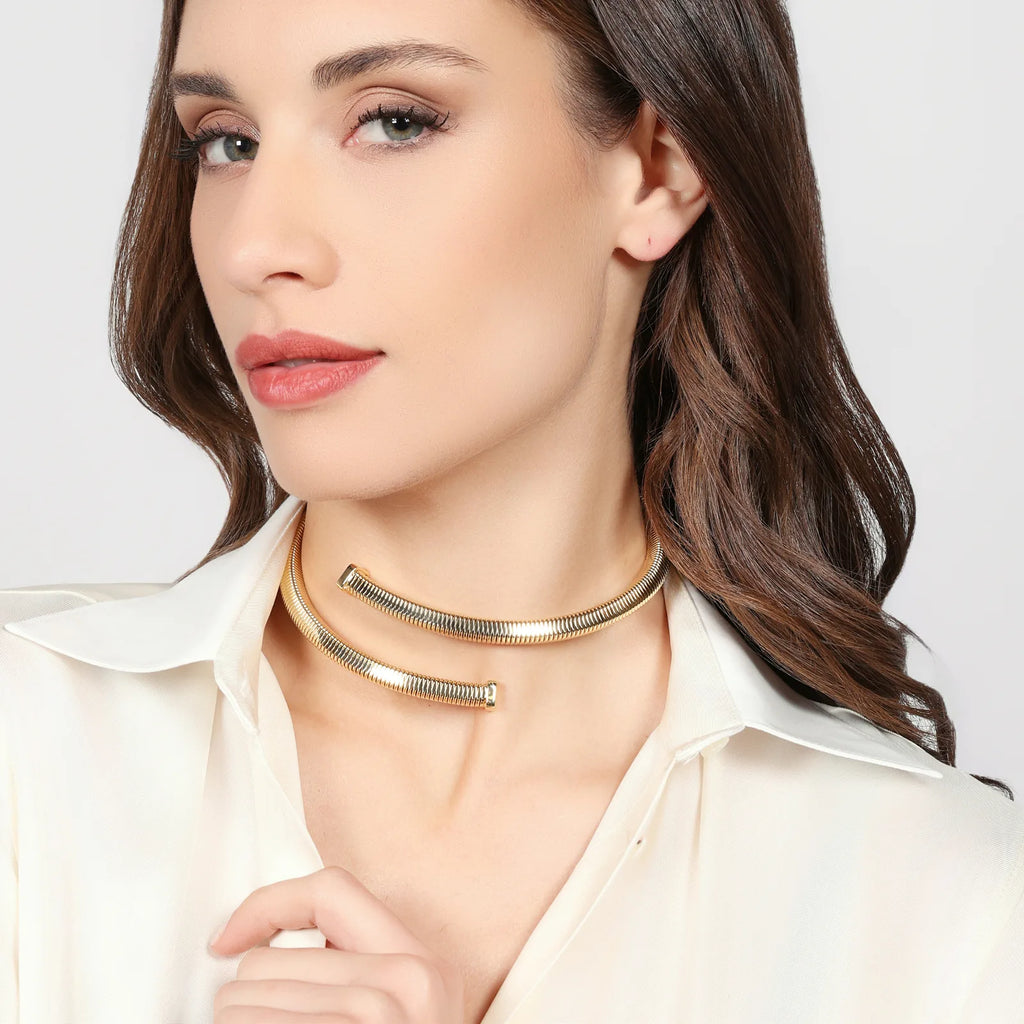 Collana contrarié Tubogas dorato Unoaerre donna 2856