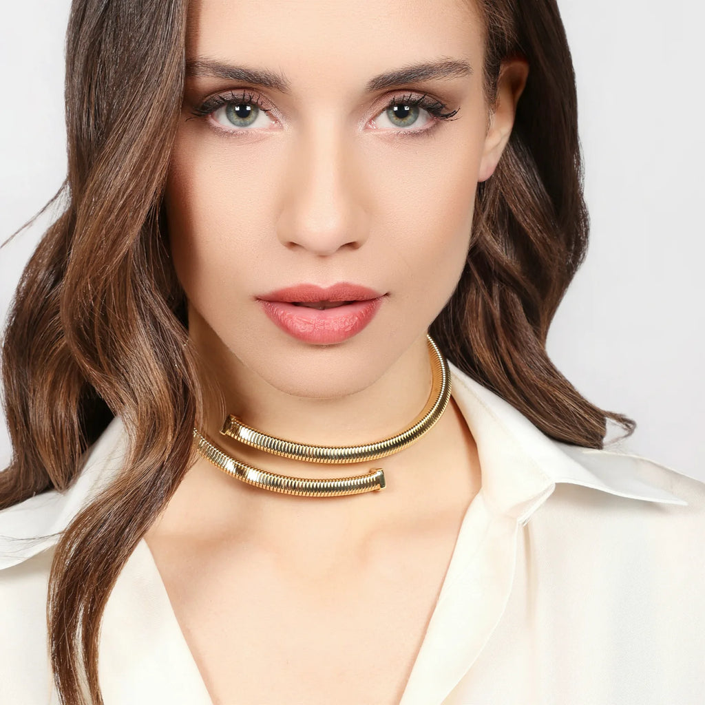 Collana contrarié Tubogas dorato Unoaerre donna 2856
