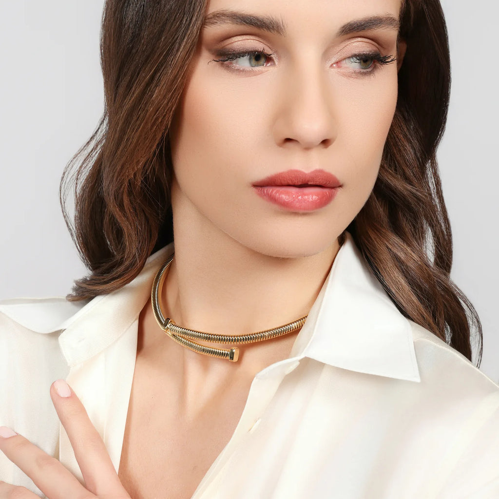Collana contrarié Tubogas dorato Unoaerre donna 2858