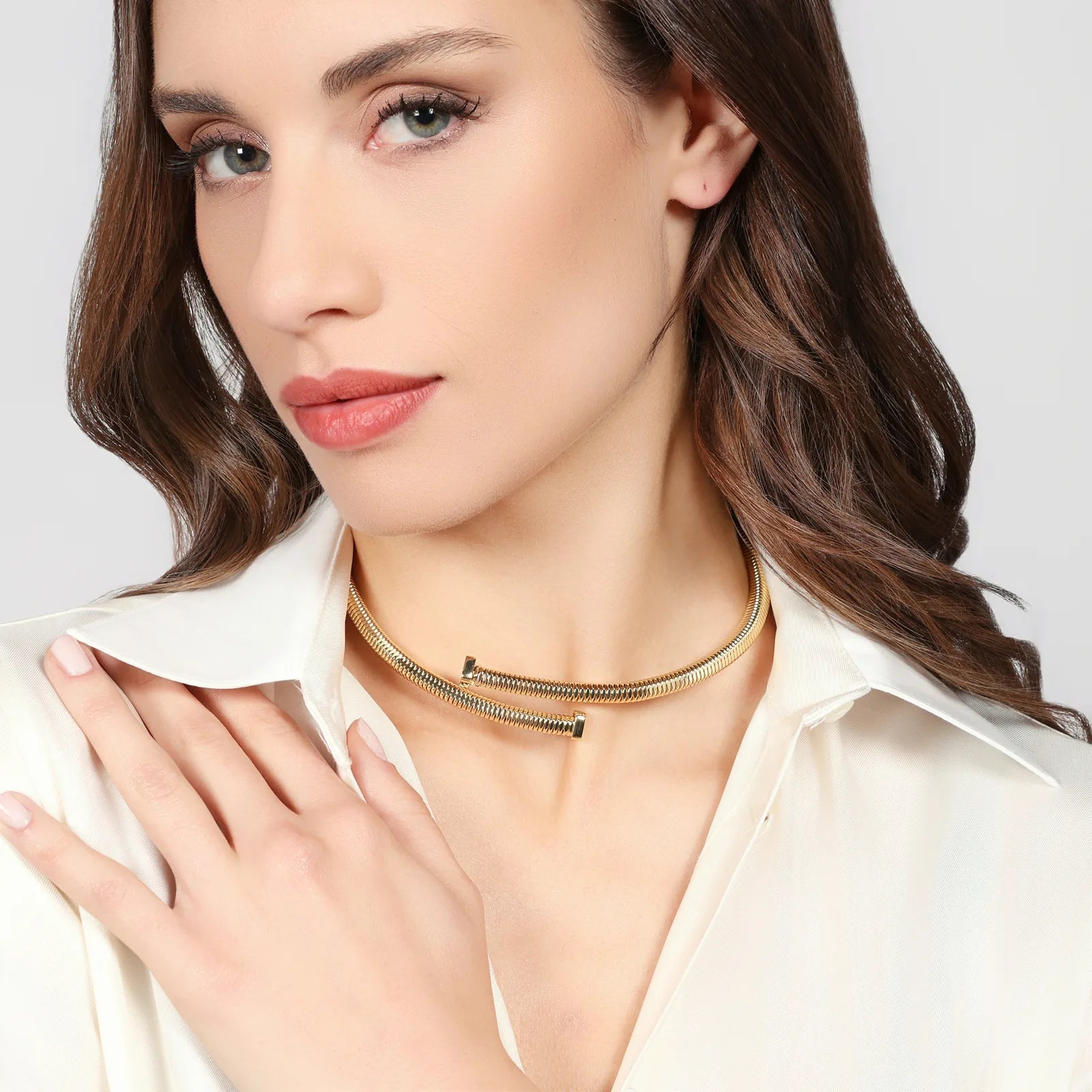 Collana contrarié Tubogas dorato Unoaerre donna 2858