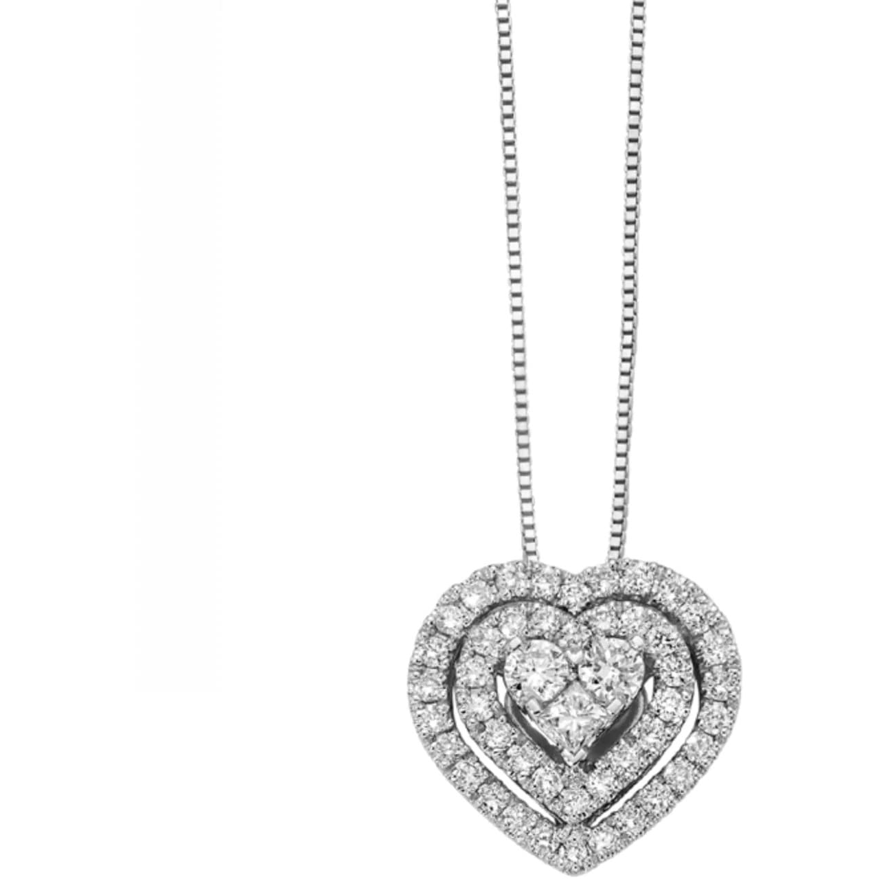 Collana cuore DonnaOro Diamanti DFPF9217.041 in oro bianco e diamanti