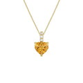 Collana cuore kioto donna in oro 9kt topazio citrino