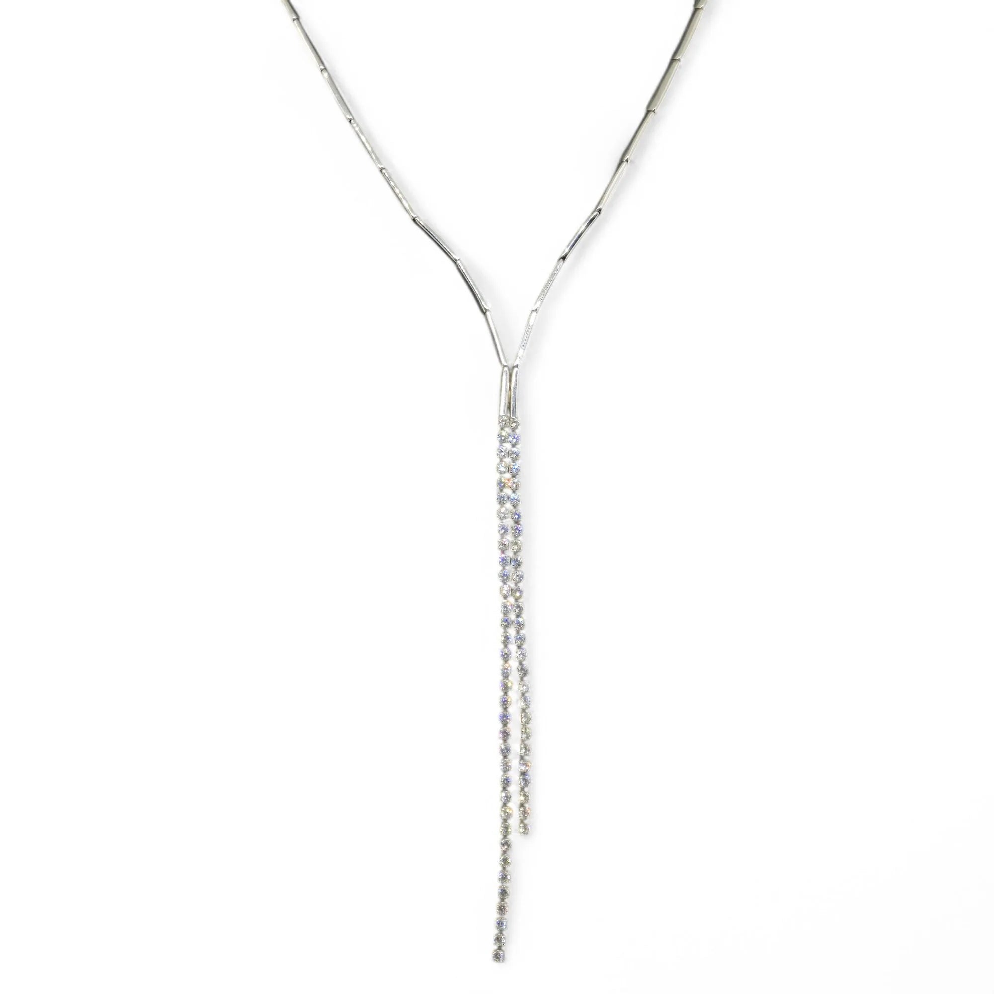 Collana da Donna in Oro Bianco 18kt con Zirconi