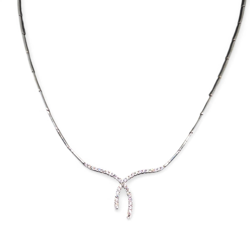 Collana da Donna in Oro Bianco 18kt con Zirconi – Eleganza e Brillantezza