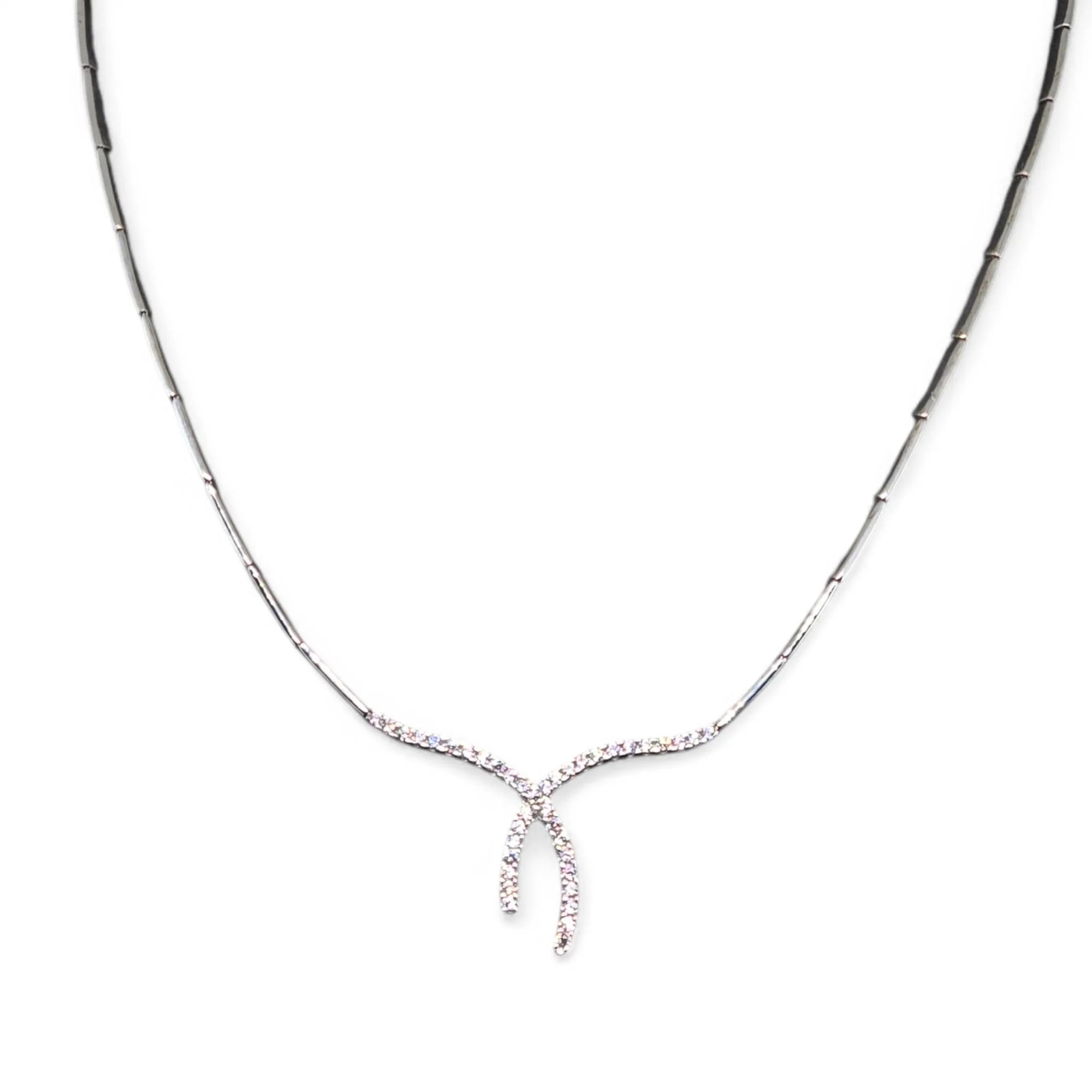 Collana da Donna in Oro Bianco 18kt con Zirconi – Eleganza e Brillantezza