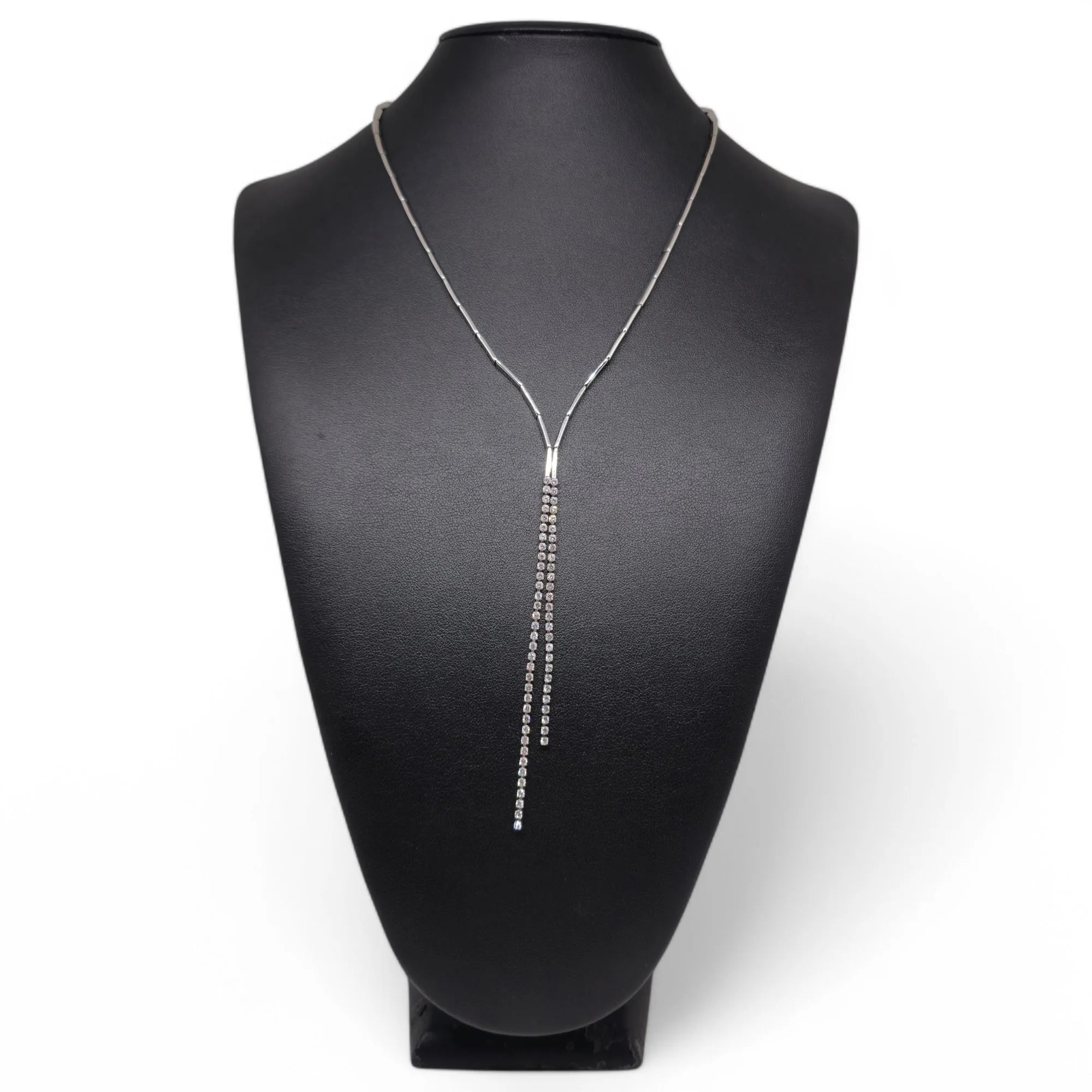 Collana da Donna in Oro Bianco 18kt con Zirconi