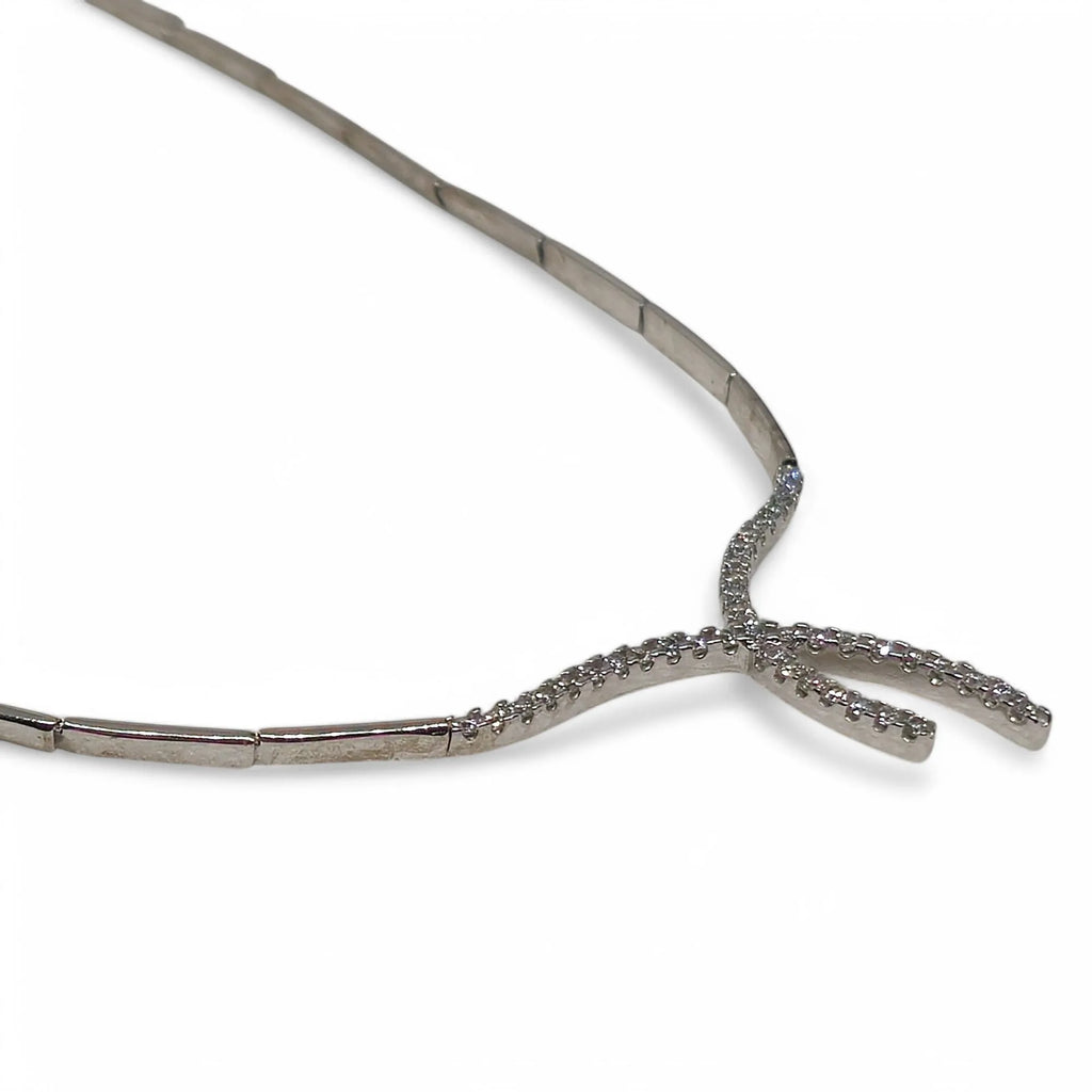 Collana da Donna in Oro Bianco 18kt con Zirconi – Eleganza e Brillantezza
