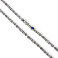 Collana da Uomo in Oro Bianco 18 Carati con Inserto Blu