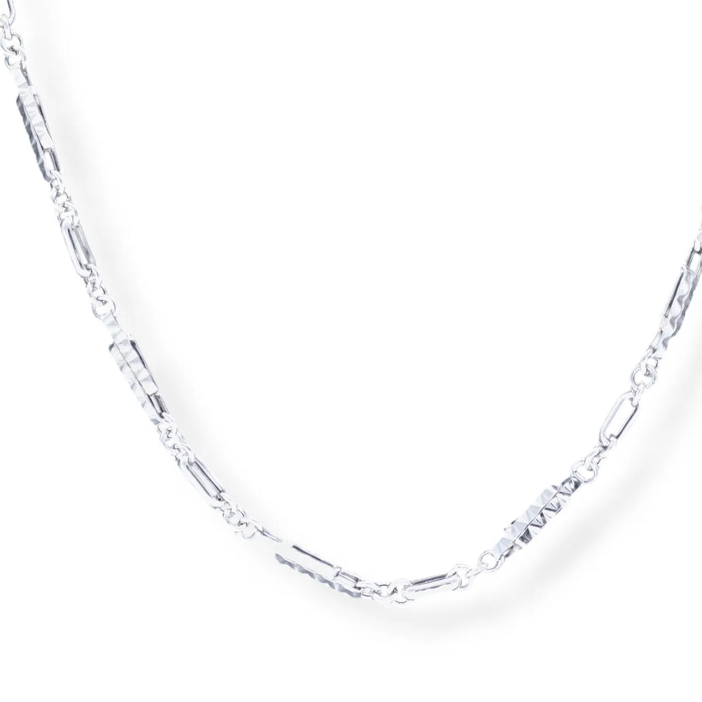 Collana da Uomo in Oro Bianco 18 Carati con Inserto Blu Tenace