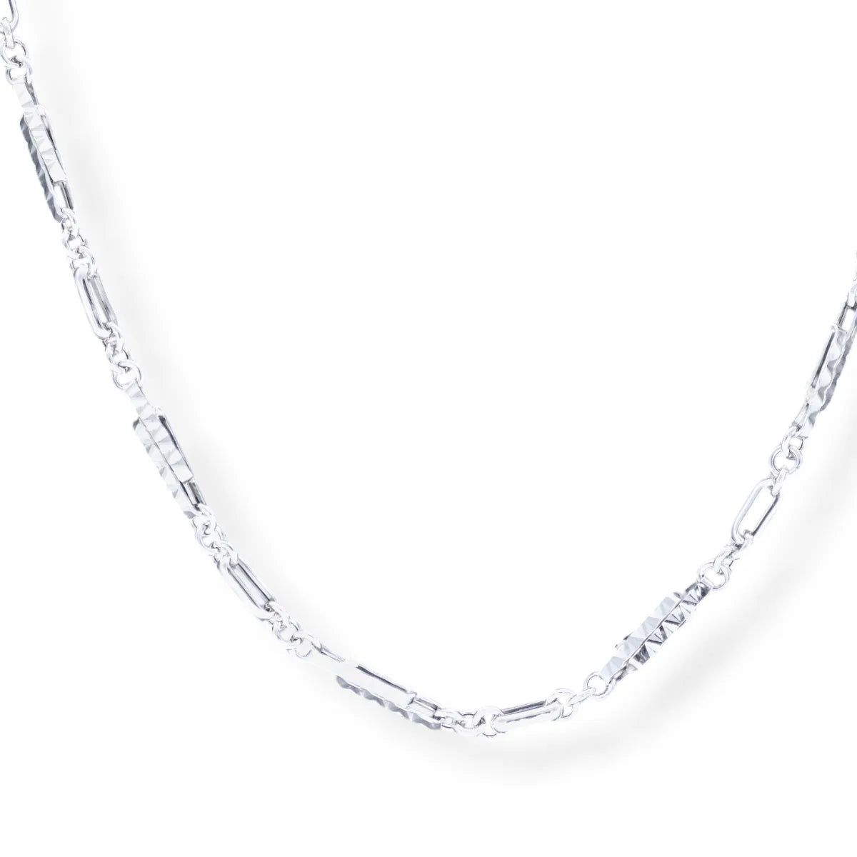 Collana da Uomo in Oro Bianco 18 Carati con Inserto Blu Tenace