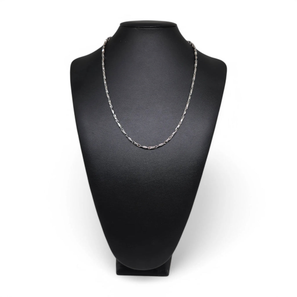 Herrenhalskette aus 18 Karat Weißgold mit geometrischer Gliederkette