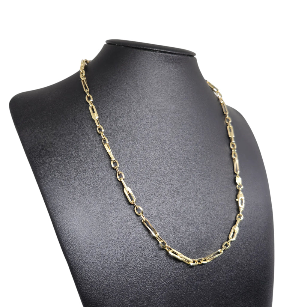Collana da Uomo in Oro Giallo 18 Carati con Catena Piatta - Stile Moderno