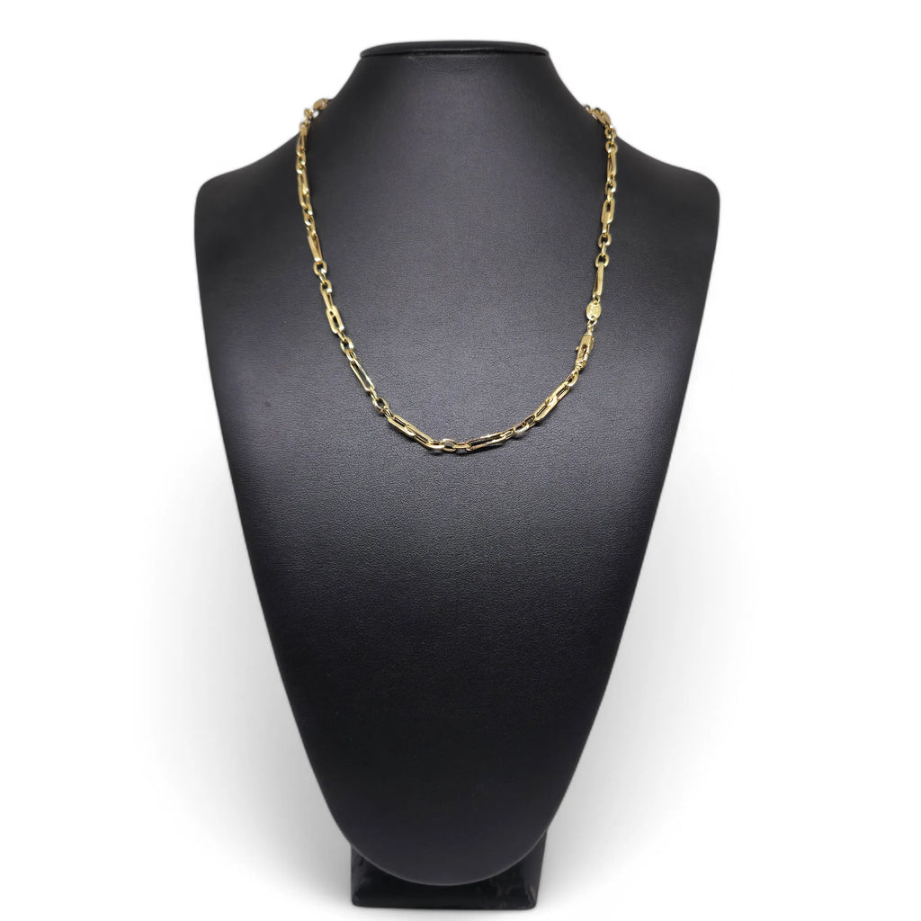 Collana da Uomo in Oro Giallo 18 Carati con Catena Piatta - Stile Moderno