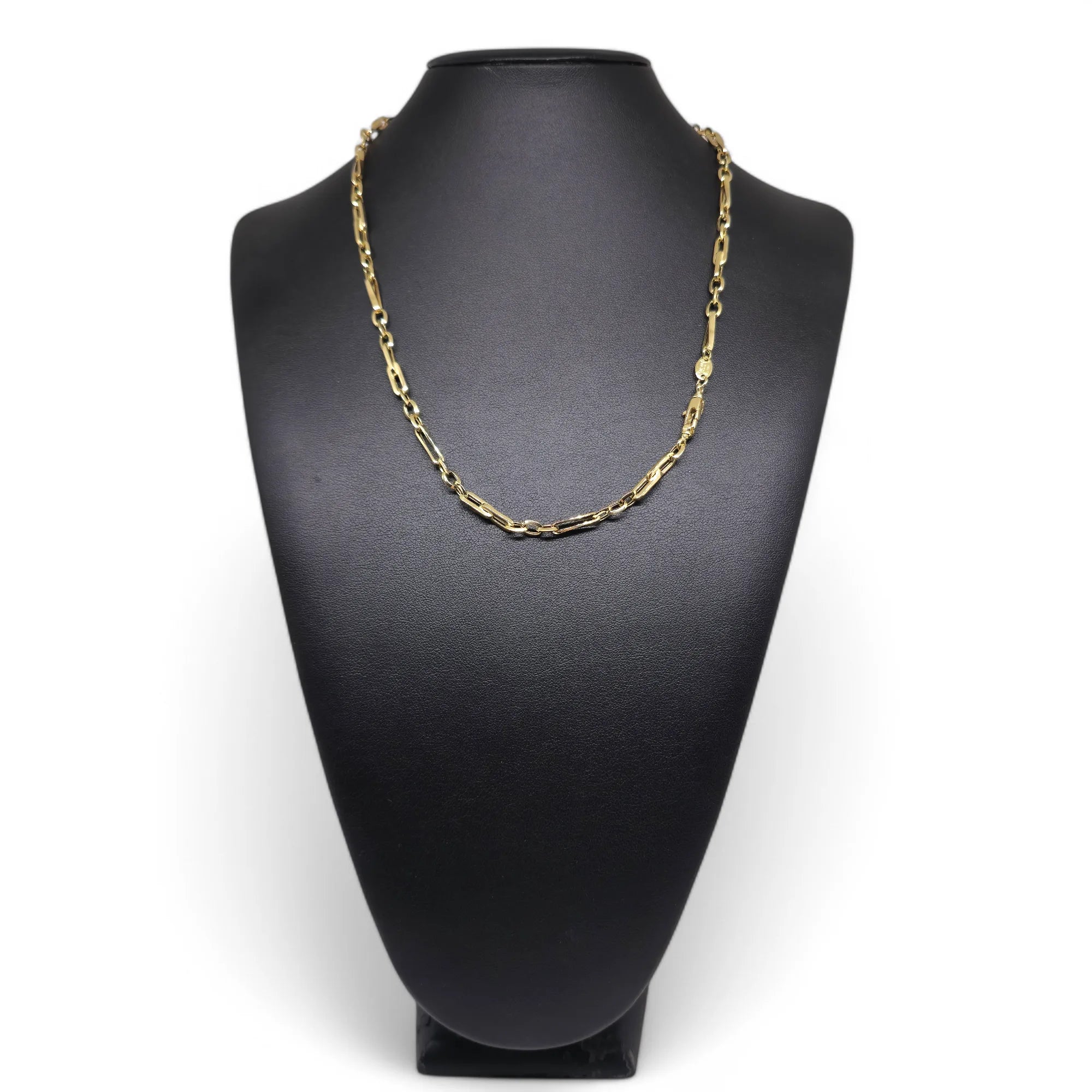 Collana da Uomo in Oro Giallo 18 Carati con Catena Piatta - Stile Moderno