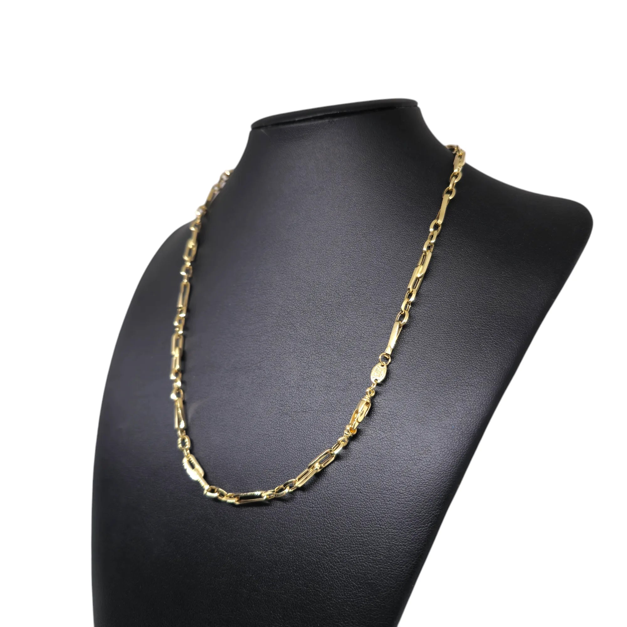 Collana da Uomo in Oro Giallo 18 Carati con Catena Piatta - Stile Moderno