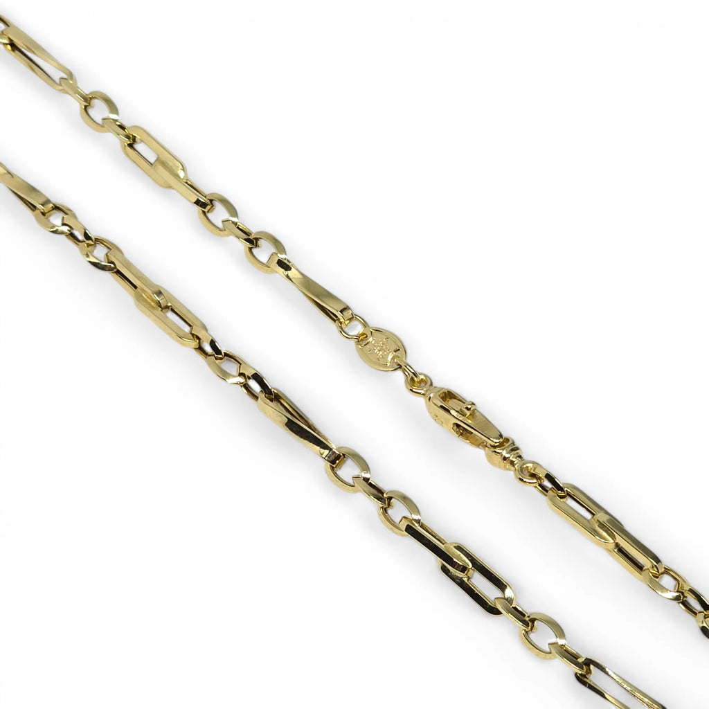Collana da Uomo in Oro Giallo 18 Carati con Catena Piatta - Stile Moderno