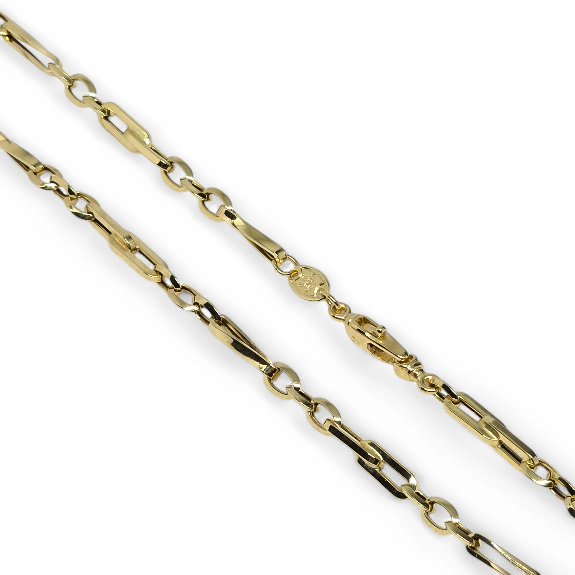 Collana da Uomo in Oro Giallo 18 Carati con Catena Piatta - Stile Moderno