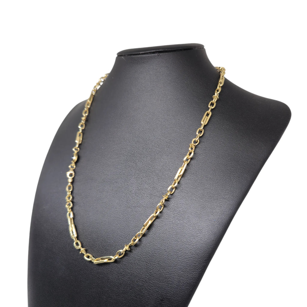 Collana da Uomo in Oro Giallo 18 Carati con Inserto Blu