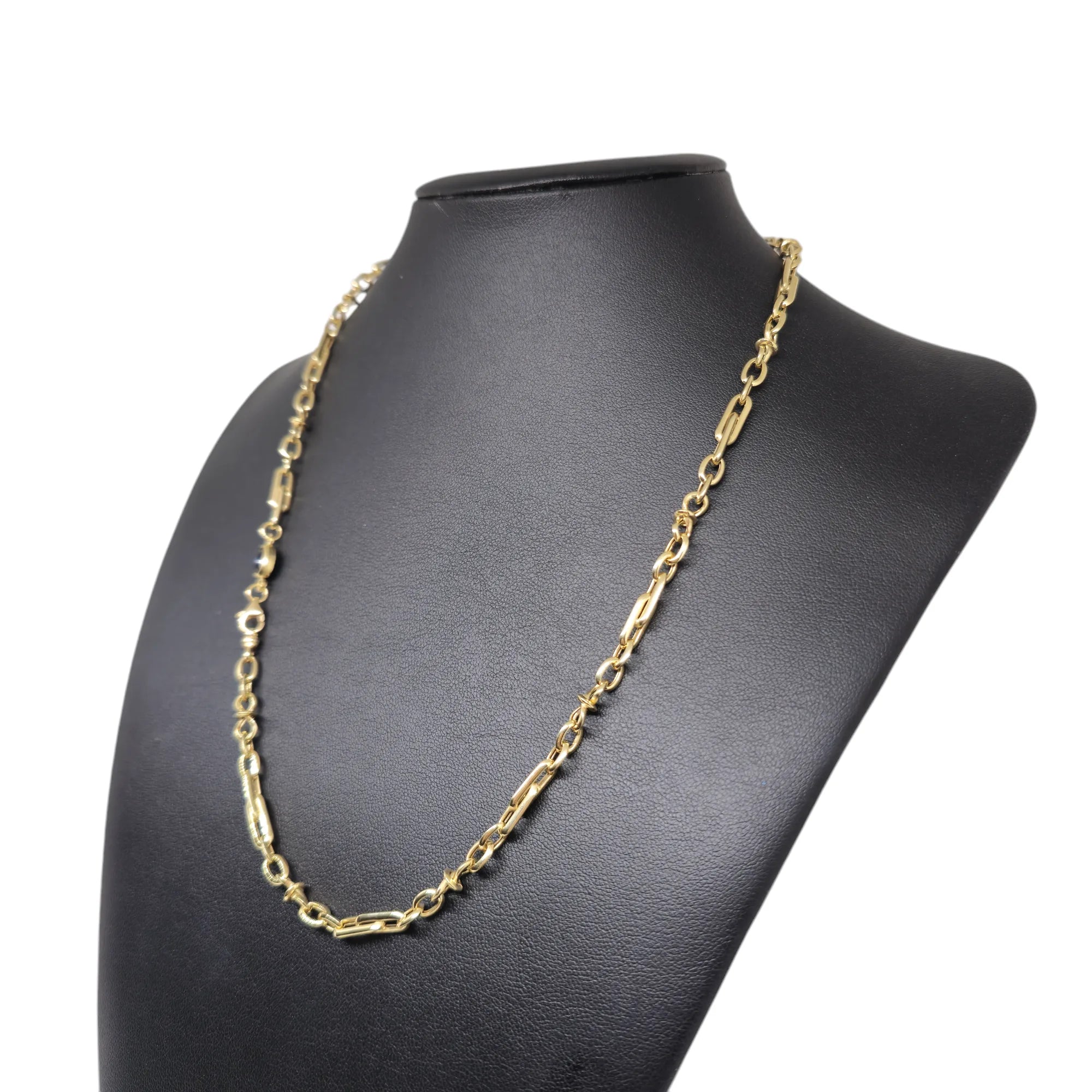Collana da Uomo in Oro Giallo 18 Carati con Inserto Blu