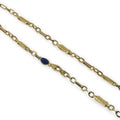 Halskette für Herren aus 18 Karat Gelbgold mit blauem Einsatz, 60 cm