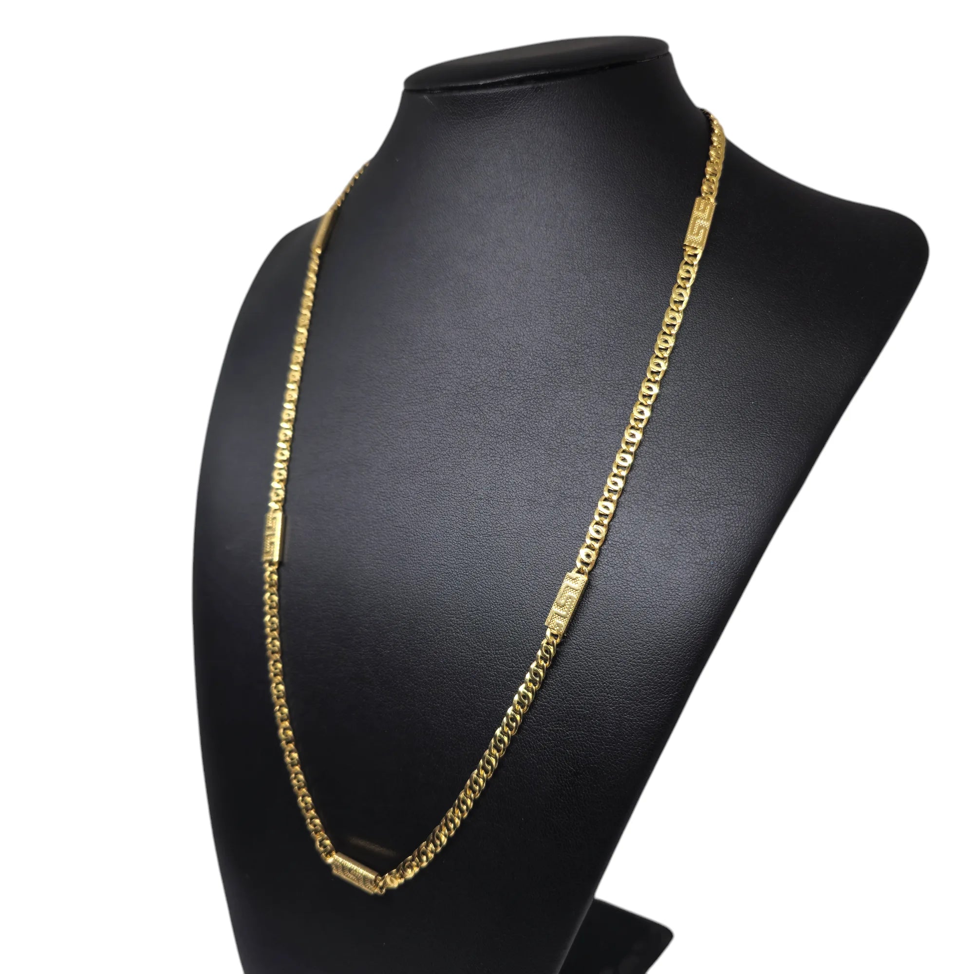 Collana da Uomo in Oro Giallo 18 Carati con Piastra Greca