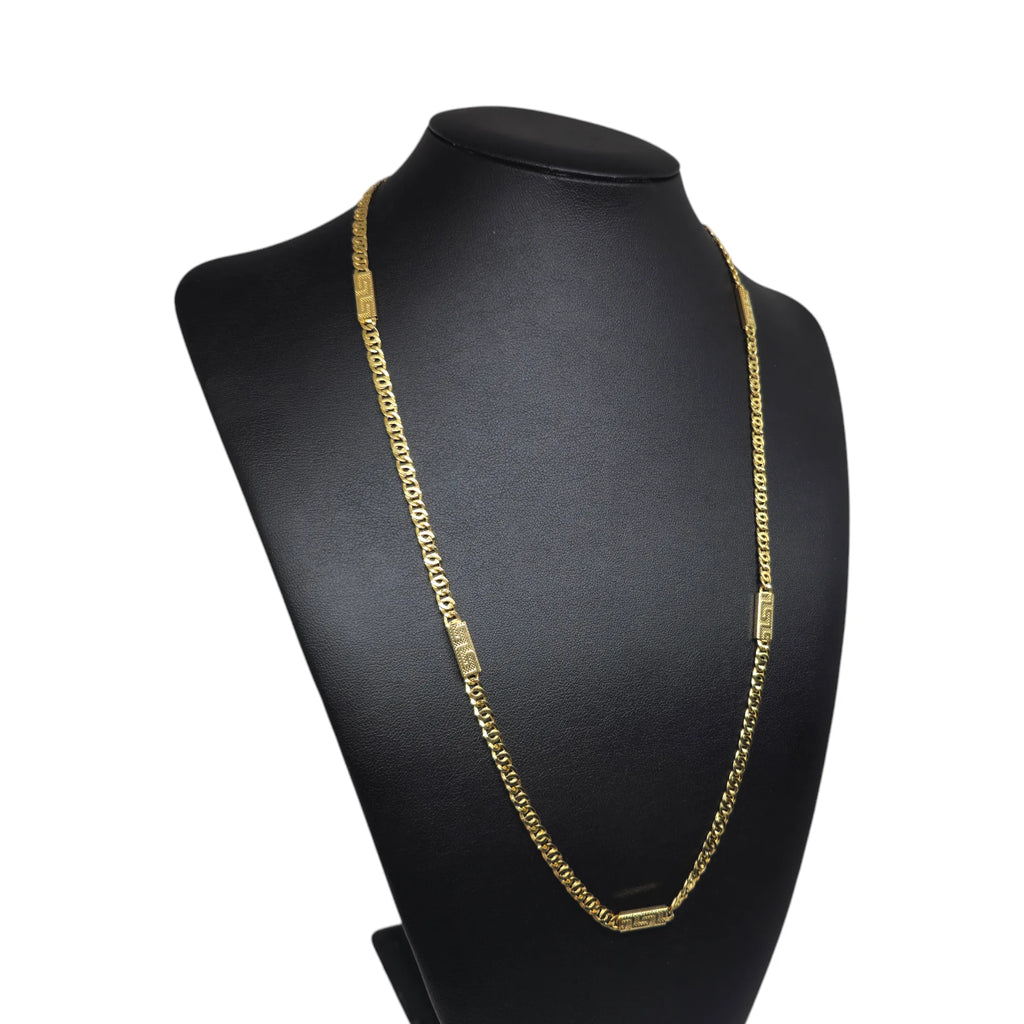 Collana da Uomo in Oro Giallo 18 Carati con Piastra Greca