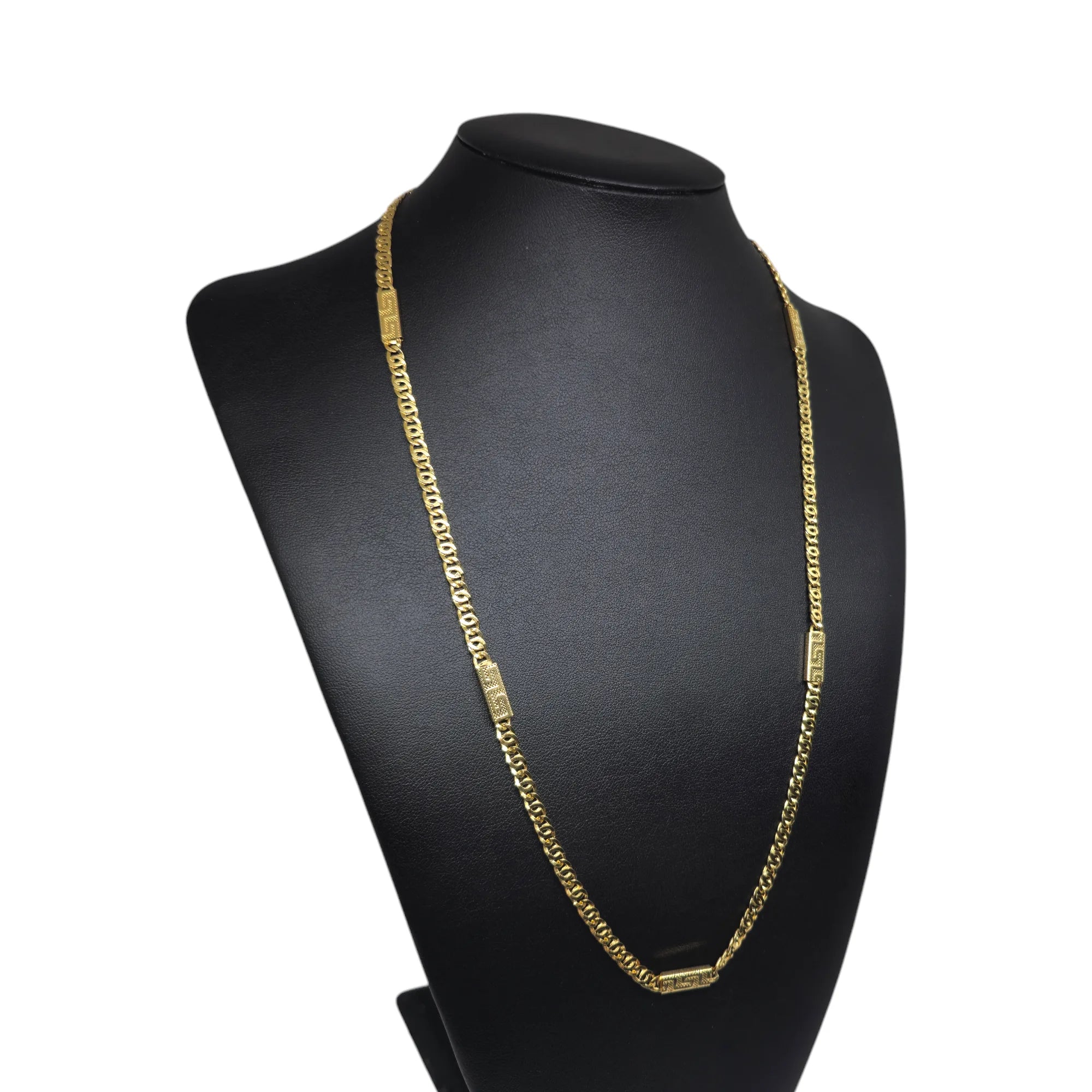 Collana da Uomo in Oro Giallo 18 Carati con Piastra Greca