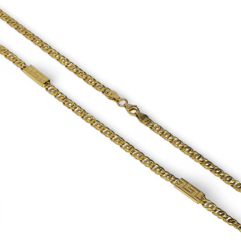 Collana da Uomo in Oro Giallo 18 Carati con Piastra Greca
