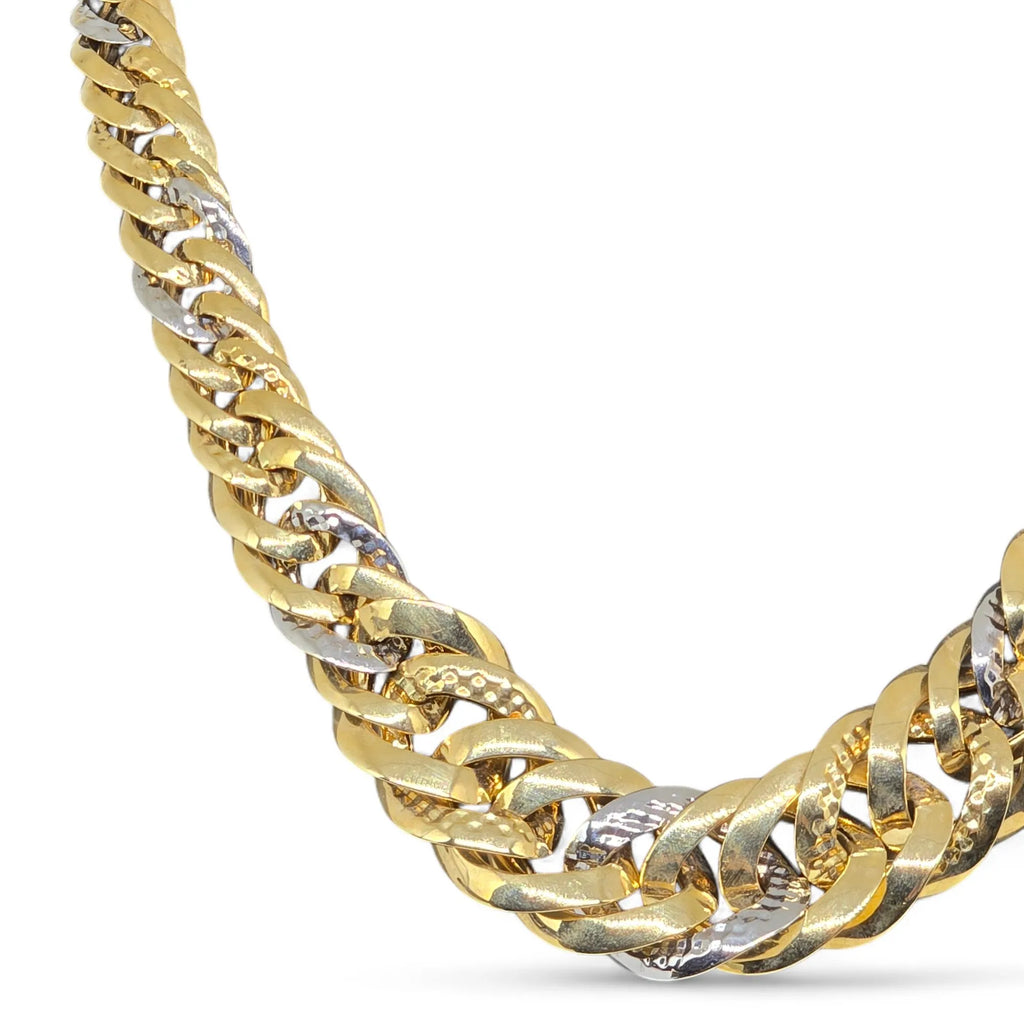 Collana da donna in oro bicolore 18kt con maglia Groumette