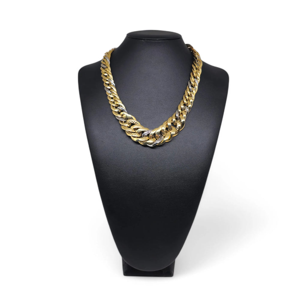 Collana da donna in oro bicolore 18kt con maglia Groumette
