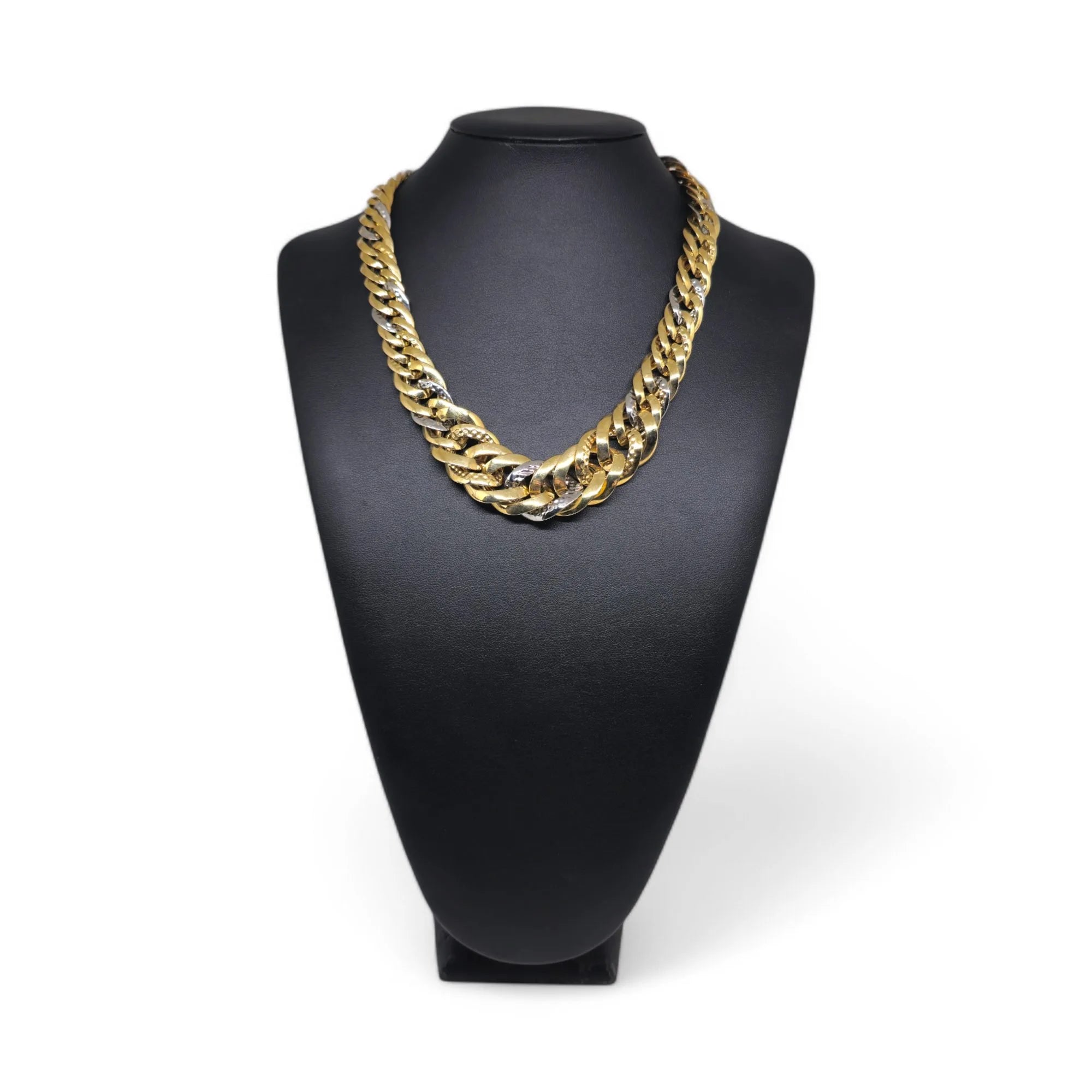Collana da donna in oro bicolore 18kt con maglia Groumette