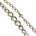 Collana da donna piatta a catena bicolore in oro18kt 750