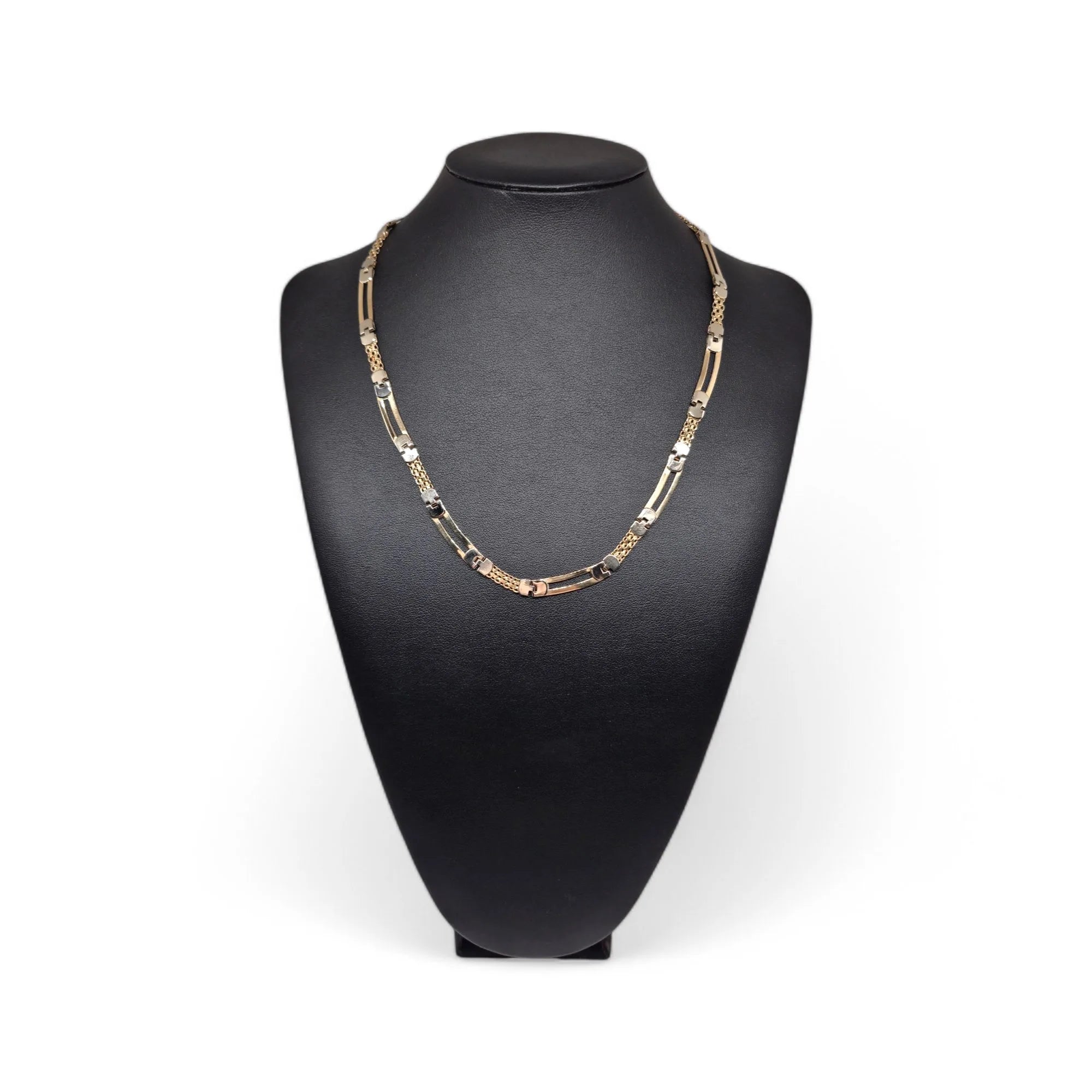 Collana da uomo piatta bicolore in oro18kt 750