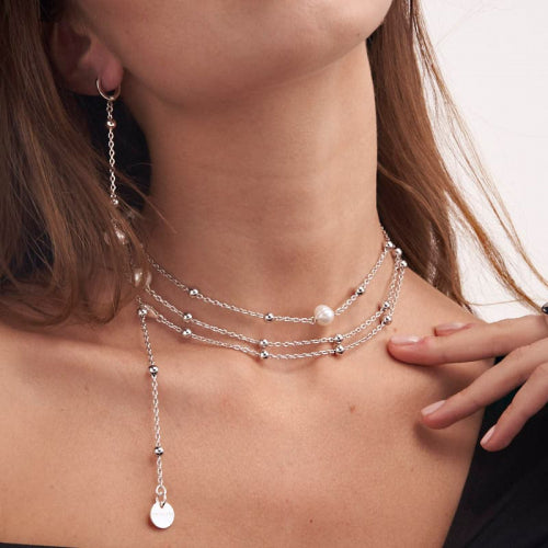 Collana di catena e perle naturali Unoaerre donna 2062
