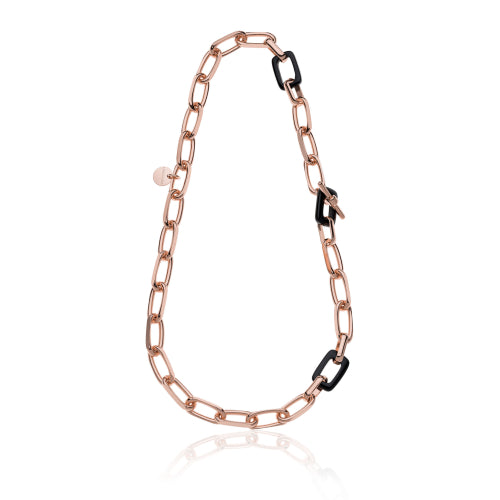 Unoaerre Damenhalskette Forzatina-Kette und natürlicher schwarzer Onyx 2131
