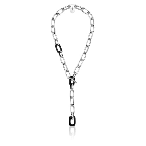 Halskette aus Anker- und schwarzem Natur-Onyx Unoaerre Damen 2132