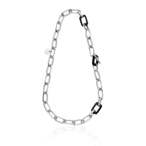 Halskette aus Anker- und schwarzem Natur-Onyx Unoaerre Damen 2132
