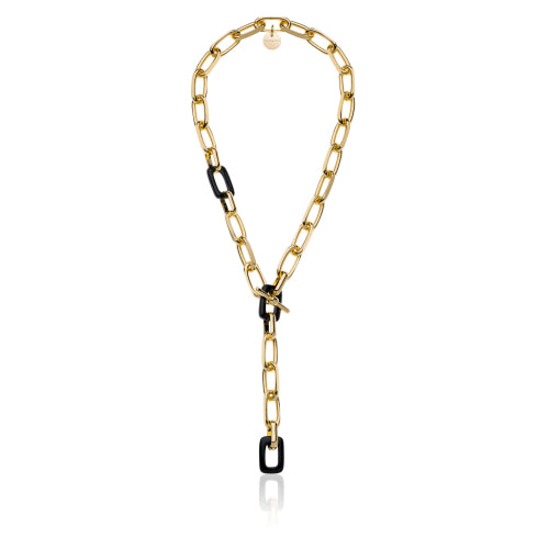Unoaerre Damenkette Forzatina und natürlicher schwarzer Onyx 2130