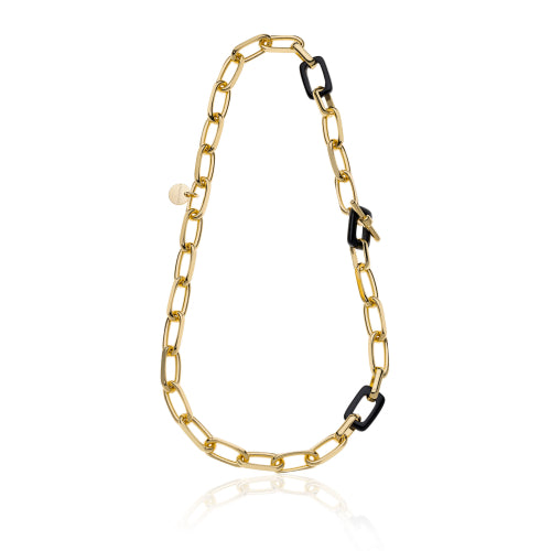 Unoaerre Damenkette Forzatina und natürlicher schwarzer Onyx 2130