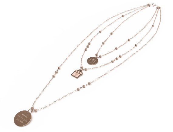 Collana donna 10Buoni Propositi con scritta: "da oggi noi, il regalo più bello"