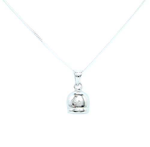Collana donna Capri con Pendente campanella 1cm Argento Puro 925 Campana  misura media