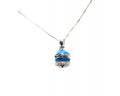 Collana donna Capri con campanella 2cm argento smalto azzurro campana