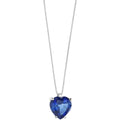 Collana donna Comete in oro bianco 18kt con cuore zaffiro glb 1430