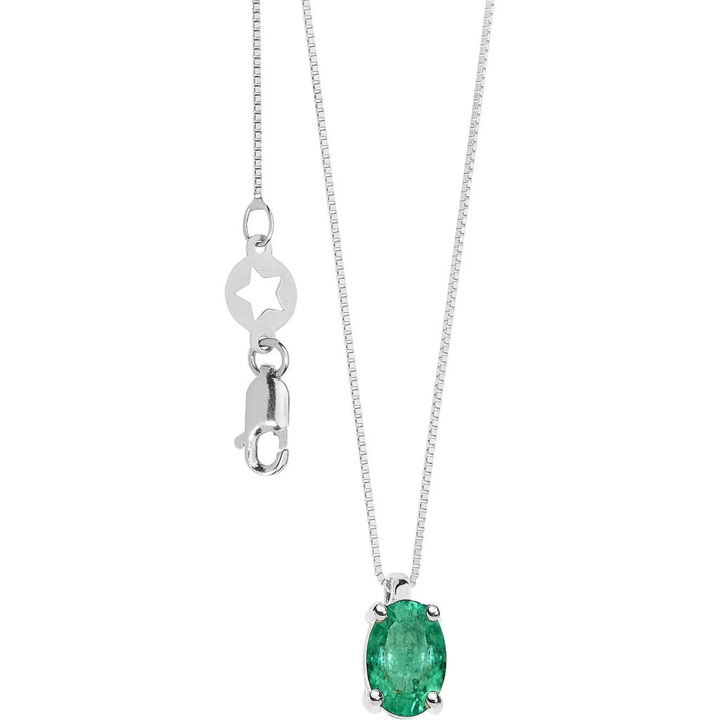 Collana donna Comete in oro bianco 18kt e smeraldo GLB 1642 S3