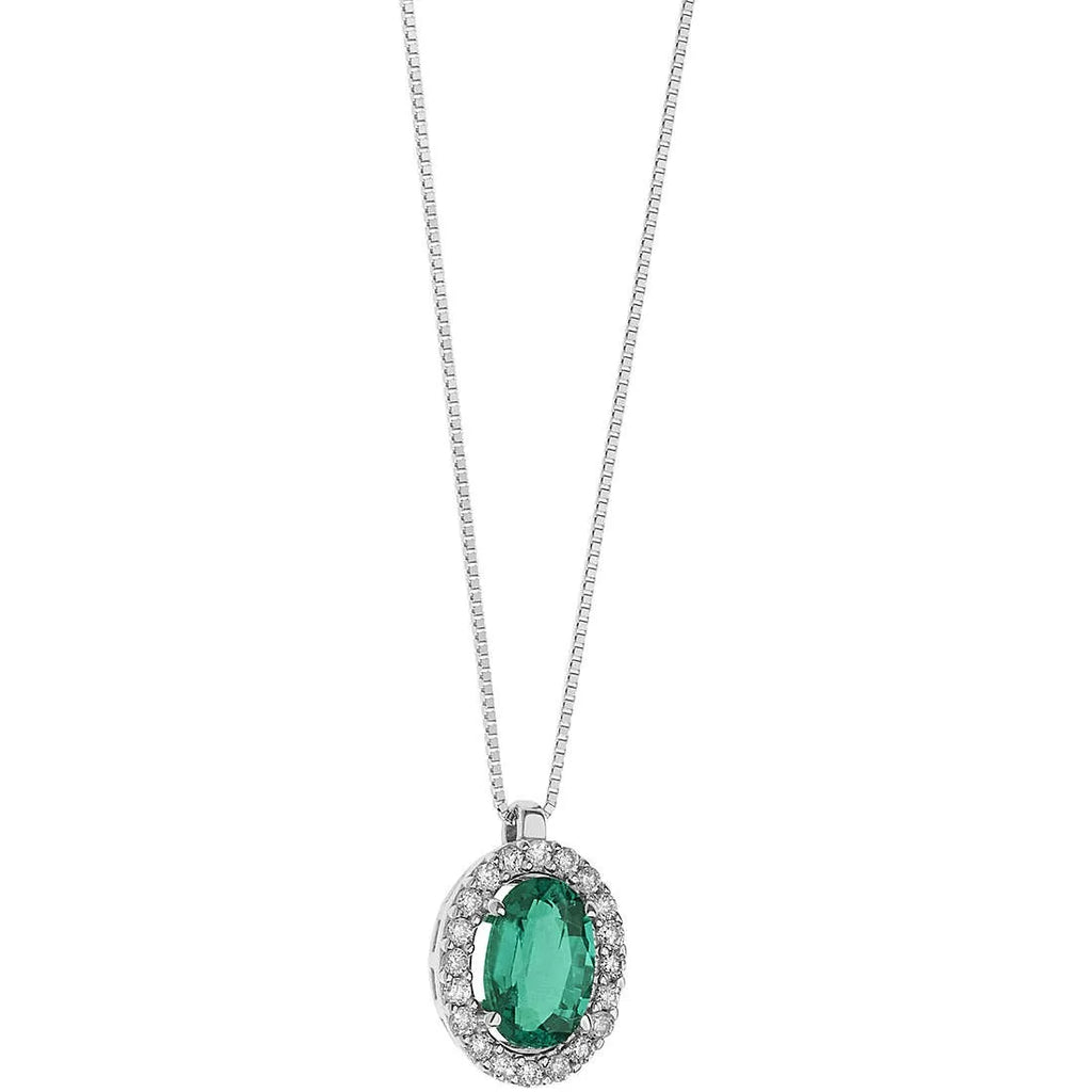 Collana donna Comete in oro bianco 18kt e smeraldo glb 1432