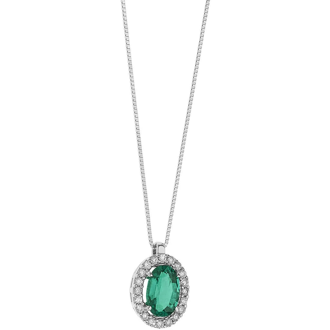 Collana donna Comete in oro bianco 18kt e smeraldo glb 1432