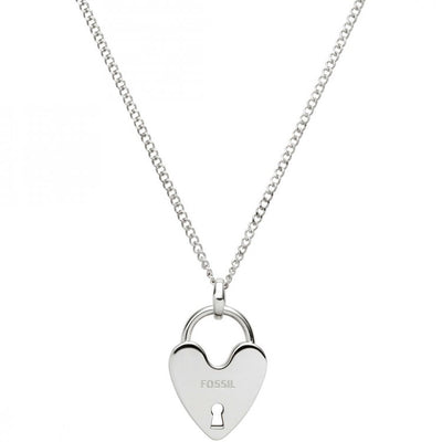 Collana donna Fossil ciondolo cuore lucchetto jf00128040